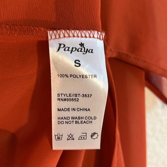 Papaya Small ginger long sleeve button blouse. - Picture 3 of 3